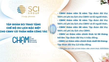 TẬP ĐOÀN SCI TRAO TẶNG CHẾ ĐỘ DU LỊCH ĐẶC BIỆT CHO CBNV CÓ THÂM NIÊN, NĂM 2024